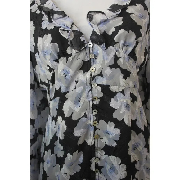 NWOT Teagan Floral Print V-Neck Long Ruffle Sleeve Midi Dress En Saison M - Picture 6 of 11